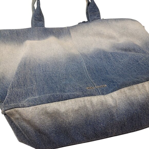 Steve Madden Banisia/Anisia Denim Multi-Pocket Tote Bag Blue Jean Large - Picture 3 of 15